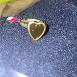 Gold Heart-Shaped Ring with Smooth Bezel and Classic Band